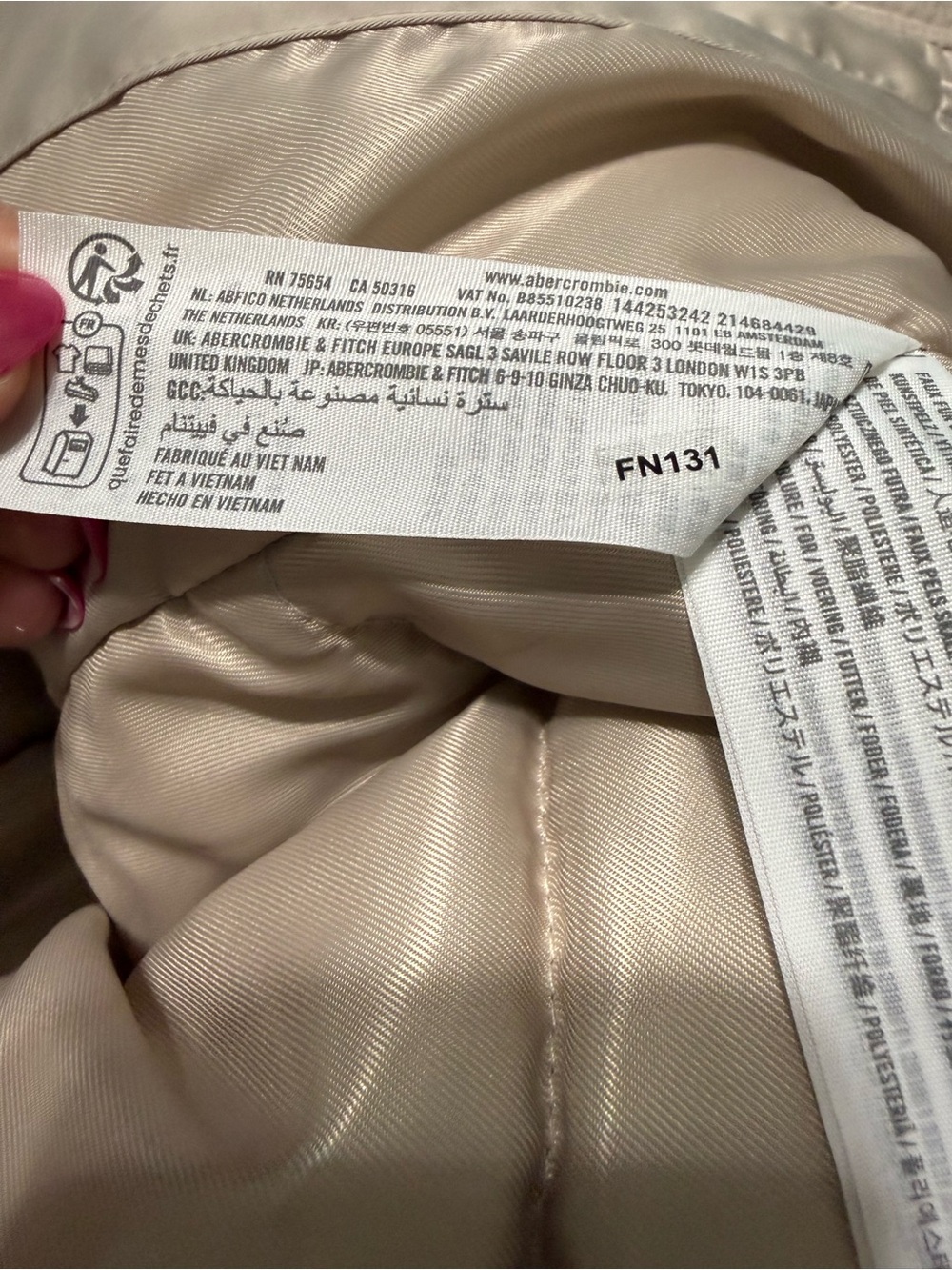 Abercrombie & Fitch Light Cream Faux Fur-Lined Jacket - Picture 10 of 11